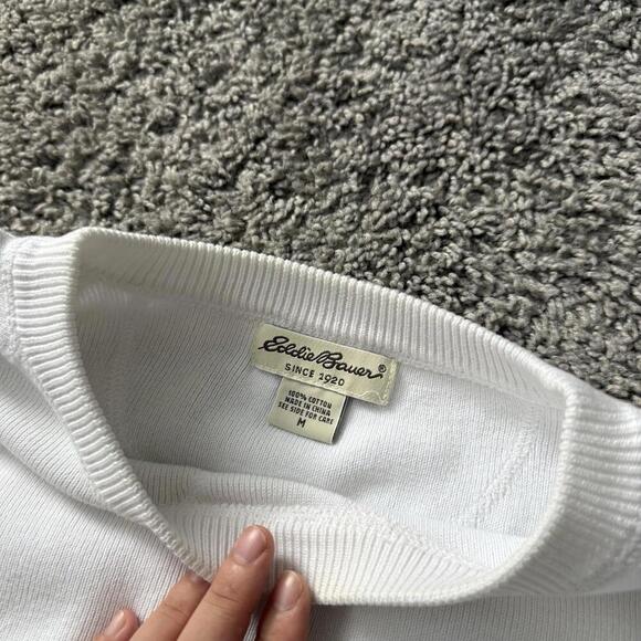 Eddie Bauer White Long Sleeve Pocket Shirt Men’s M 100% Cotton VTG Style Retro - Picture 5 of 10